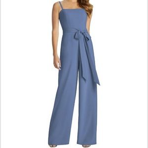 Alana Spaghetti Strap Crepe Jumpsuit with Sash
